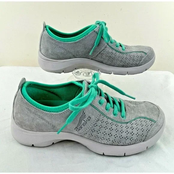 Dansko Elise Comfort Lace Up Gray Suede Sneakers Shoes Size 36 (US 5.5-6) - Picture 2 of 12